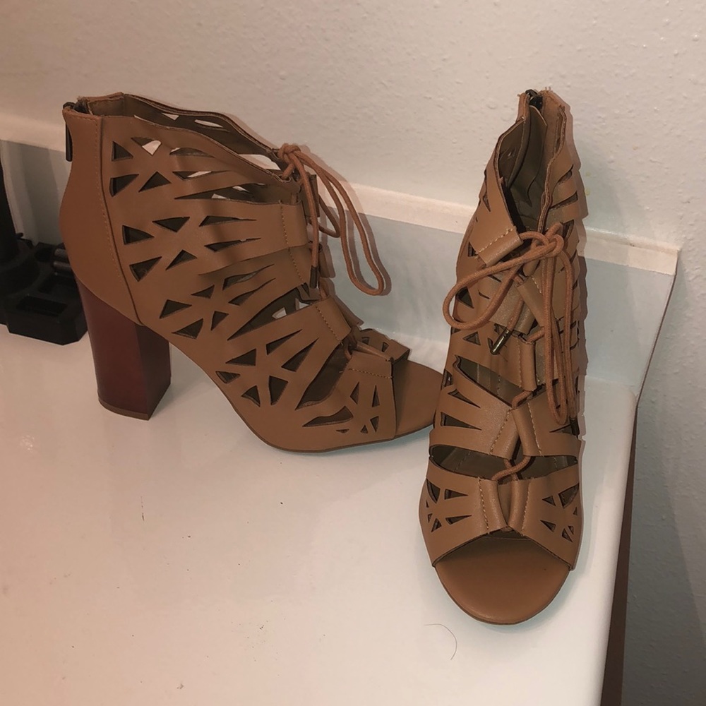 Ankle heels with cut outs